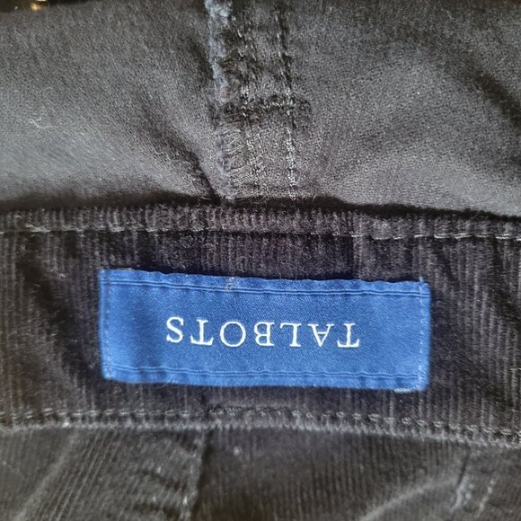 Talbots Womens 16 High-Waist Straight-Leg Black Corduroy Pants - Picture 4 of 4